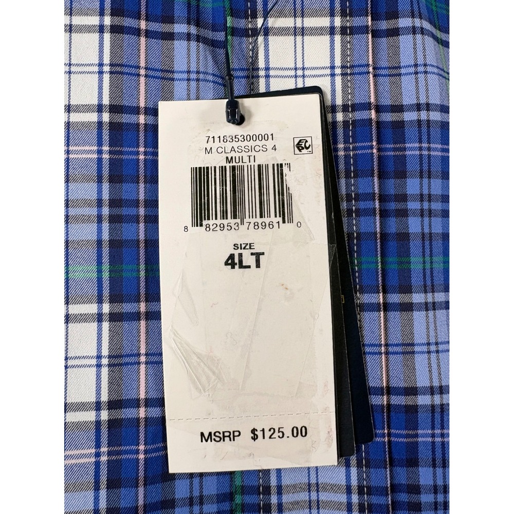 Ralph Lauren Performance Mens 4XLT Blue Plaid Stretch Button Down Shirt New - Picture 4 of 14